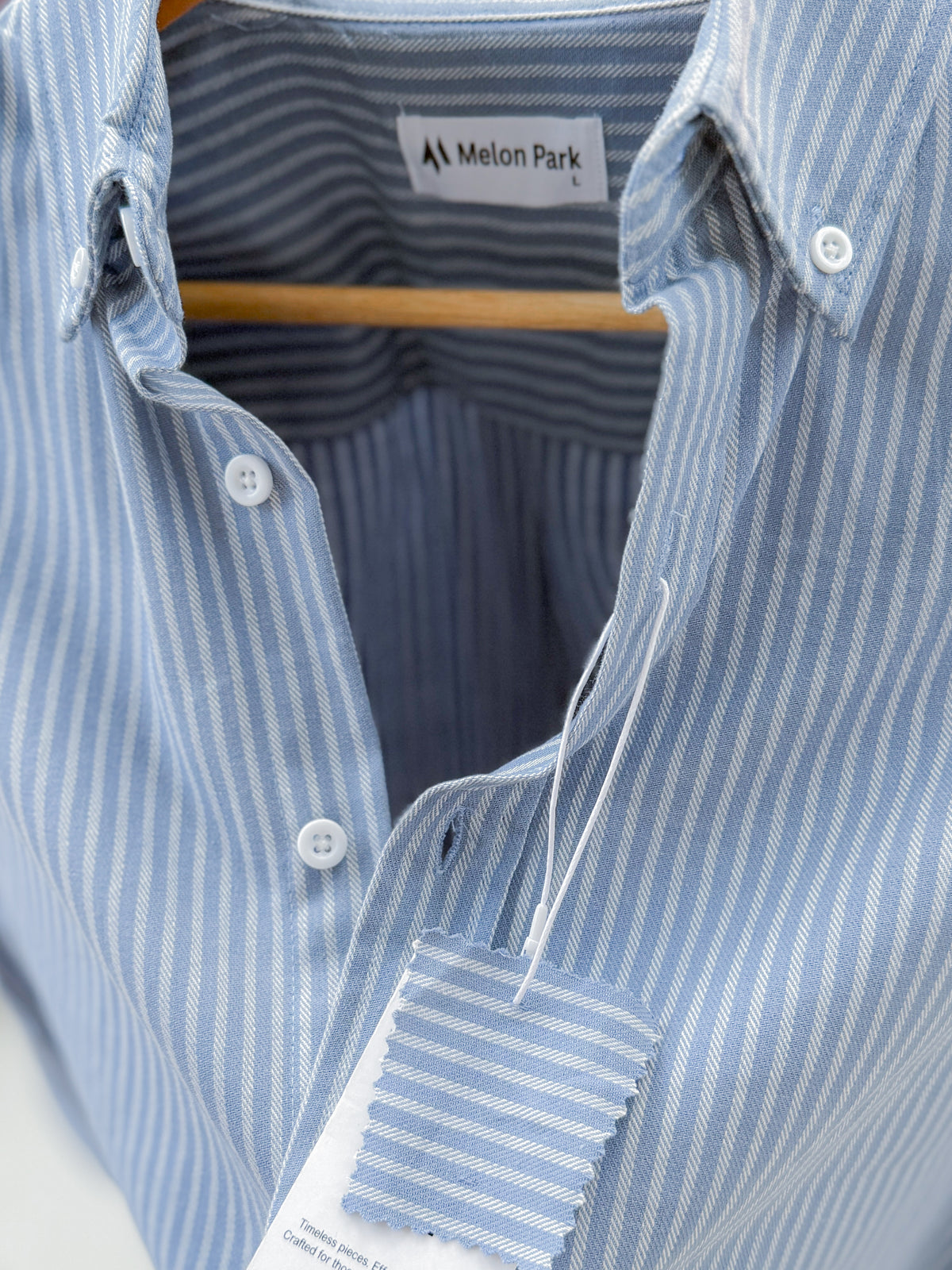 Gentle stripe shirt - Steel Azure