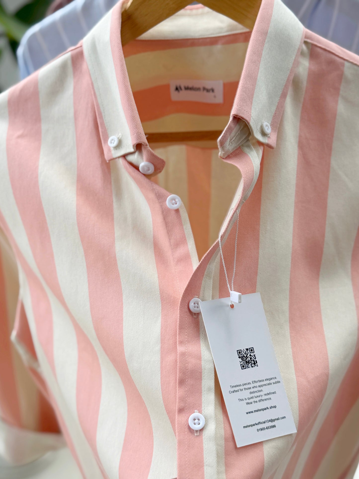 Gentle stripe shirt - Apricot Cream