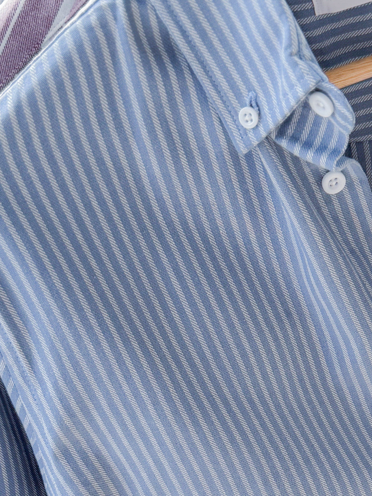 Gentle stripe shirt - Steel Azure