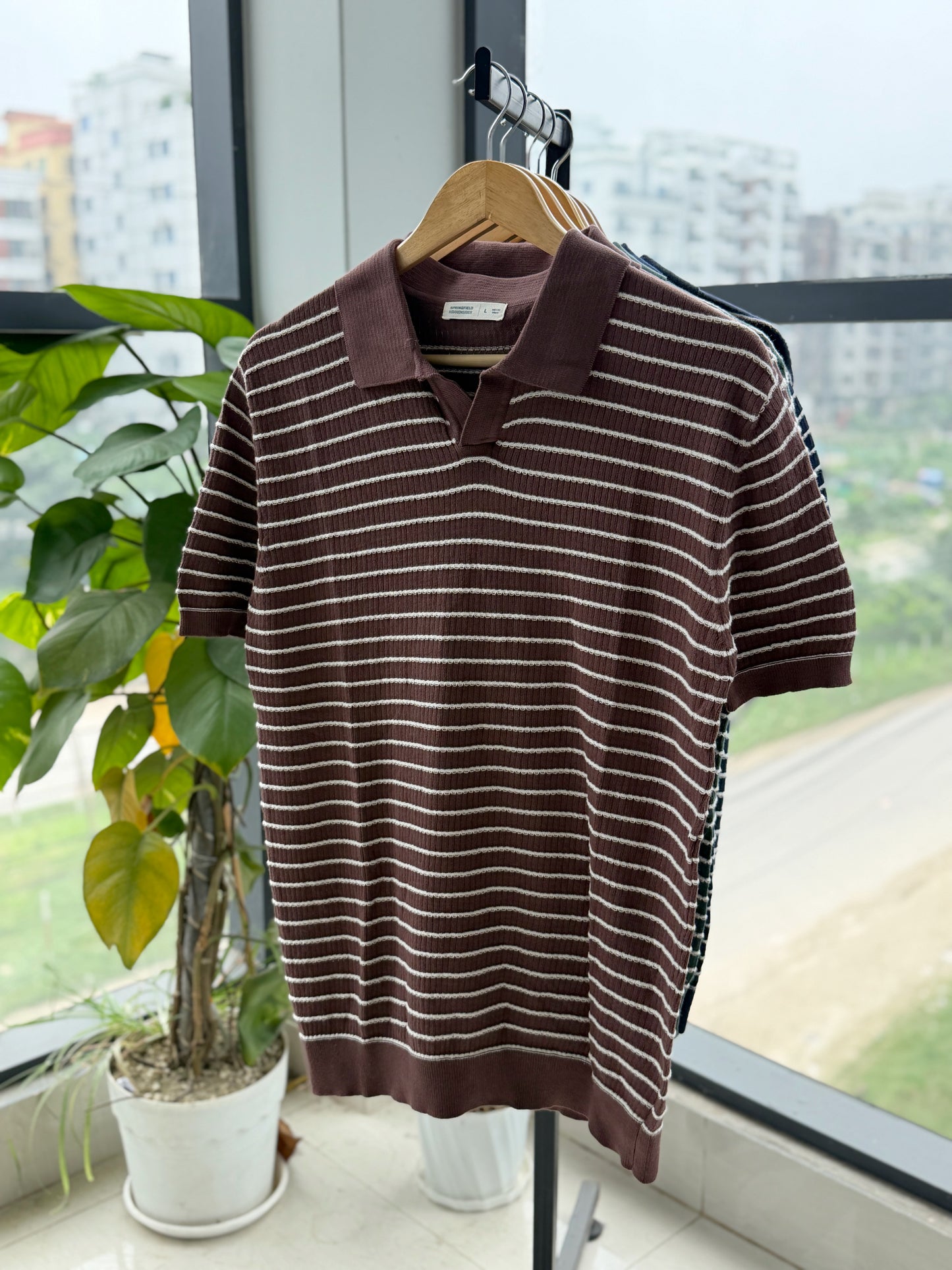 Cabana Knitted Polo - Chocolate