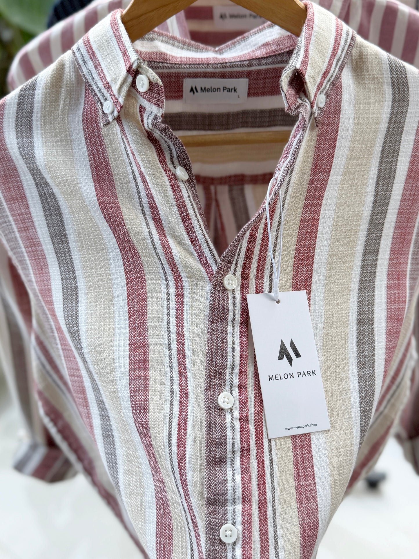 Gentle stripe shirt - Warm Amber