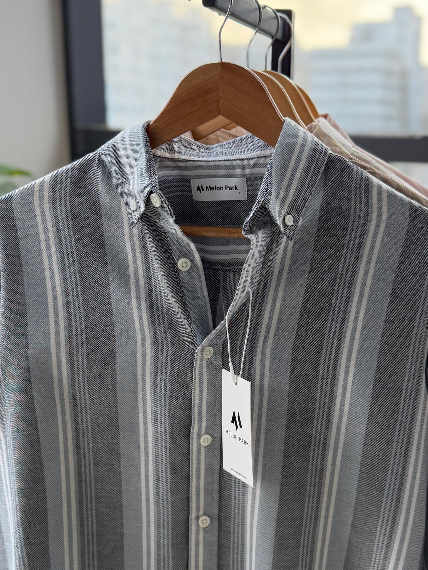 Gentle stripe shirt - Denim Mist