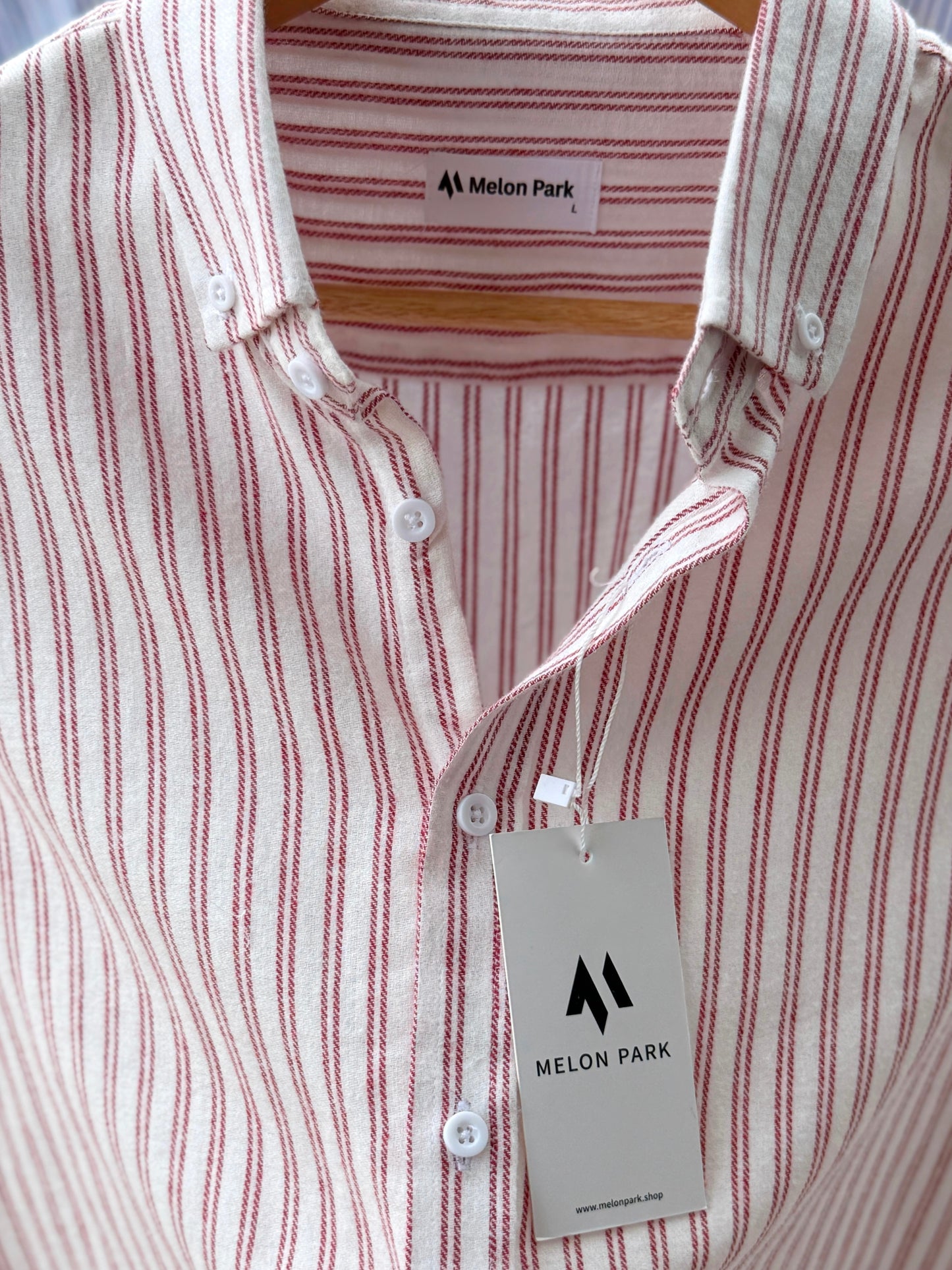 Gentle stripe shirt - Tuscan Red