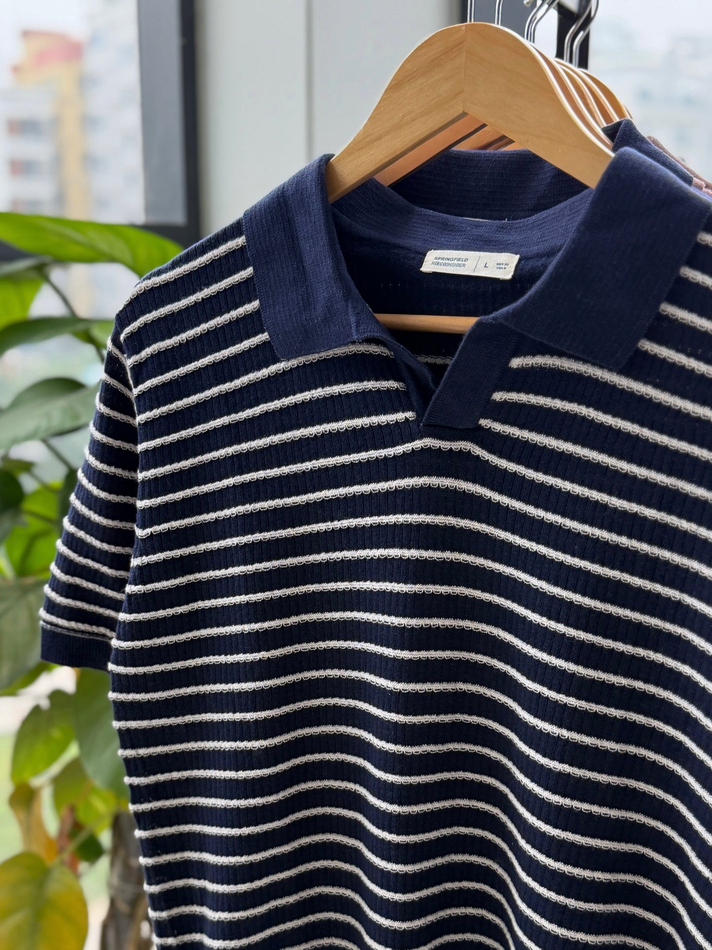 Cabana Knitted Polo - Navy Blue
