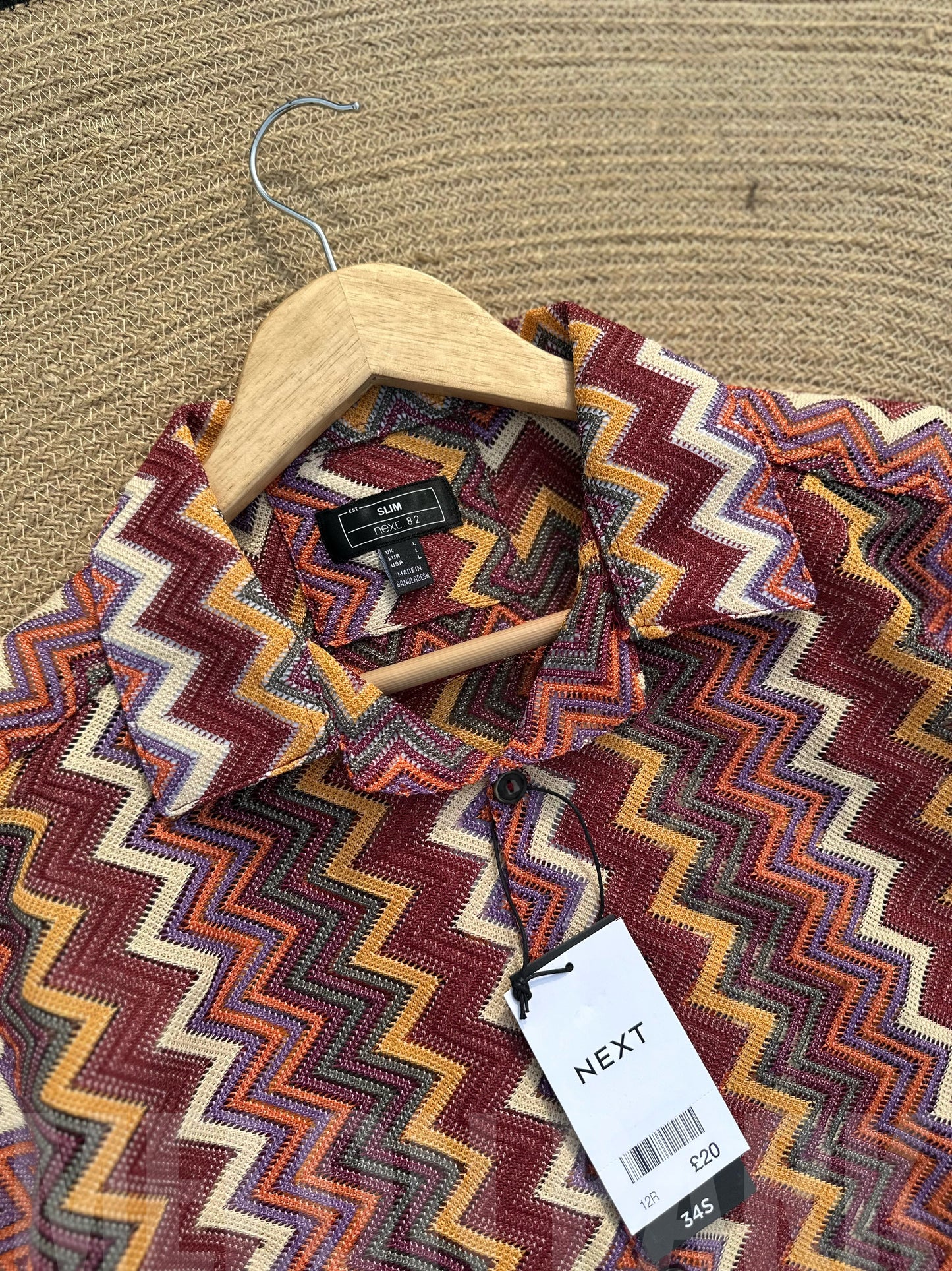 Zigzag Pink Cuban Half Shirt