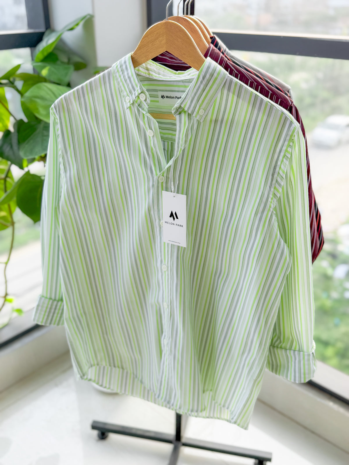 Gentle stripe shirt - Lime Zest