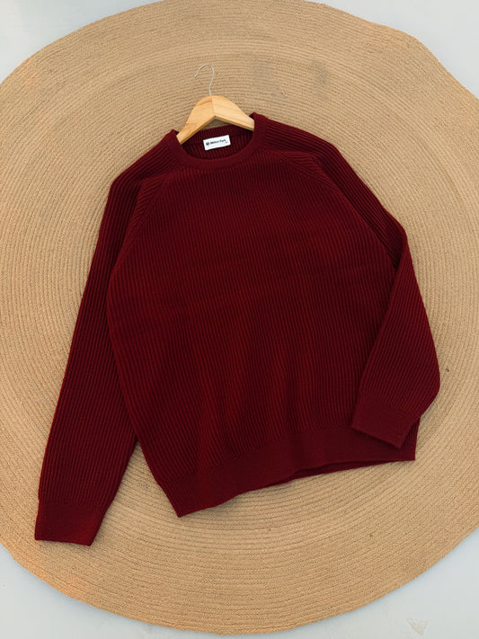 Knitted Signature Sweatshirt - Maroon