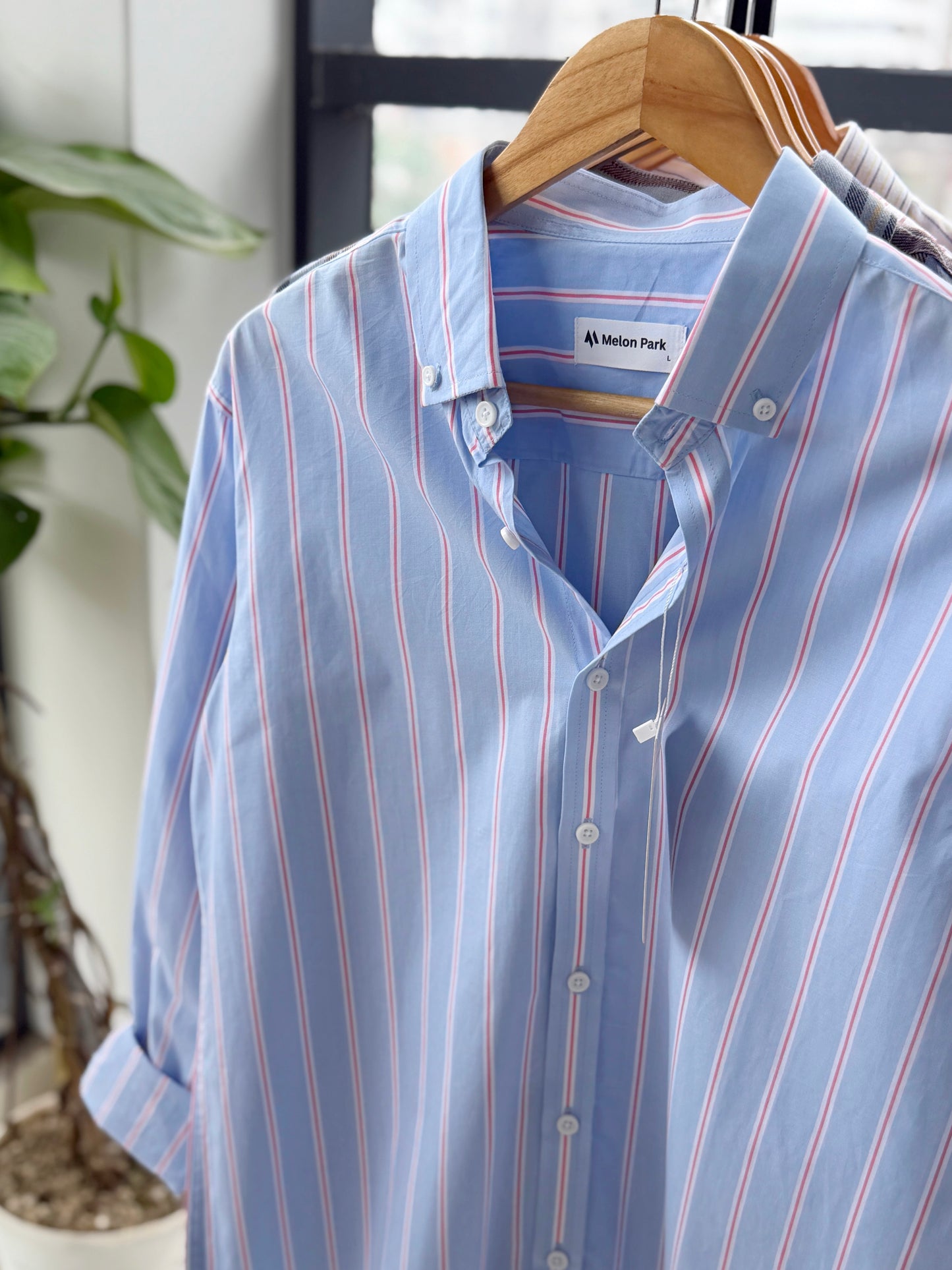 Gentle stripe shirt -Sweet Sky