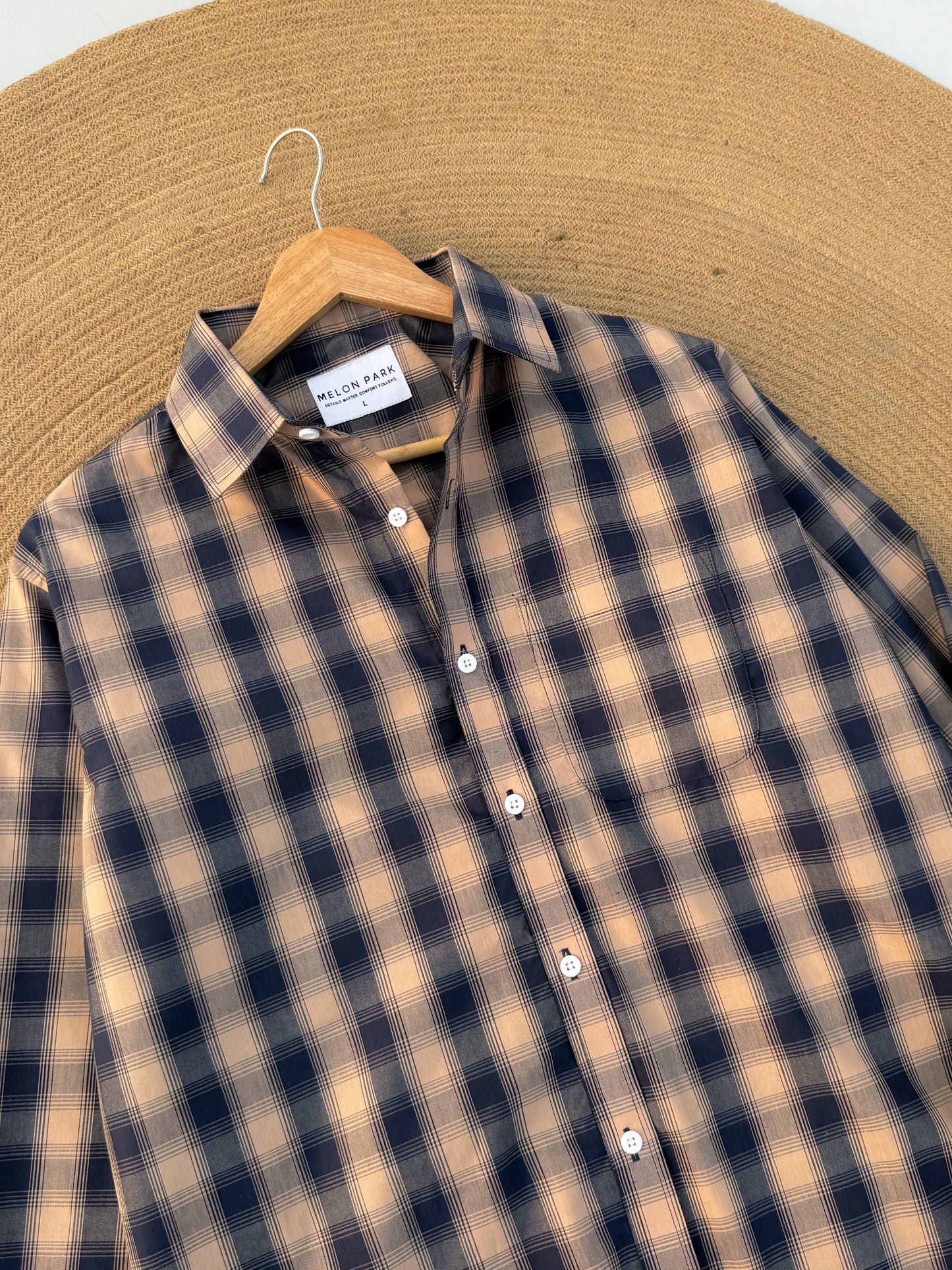 Gentle Check shirt - Highland Caramel
