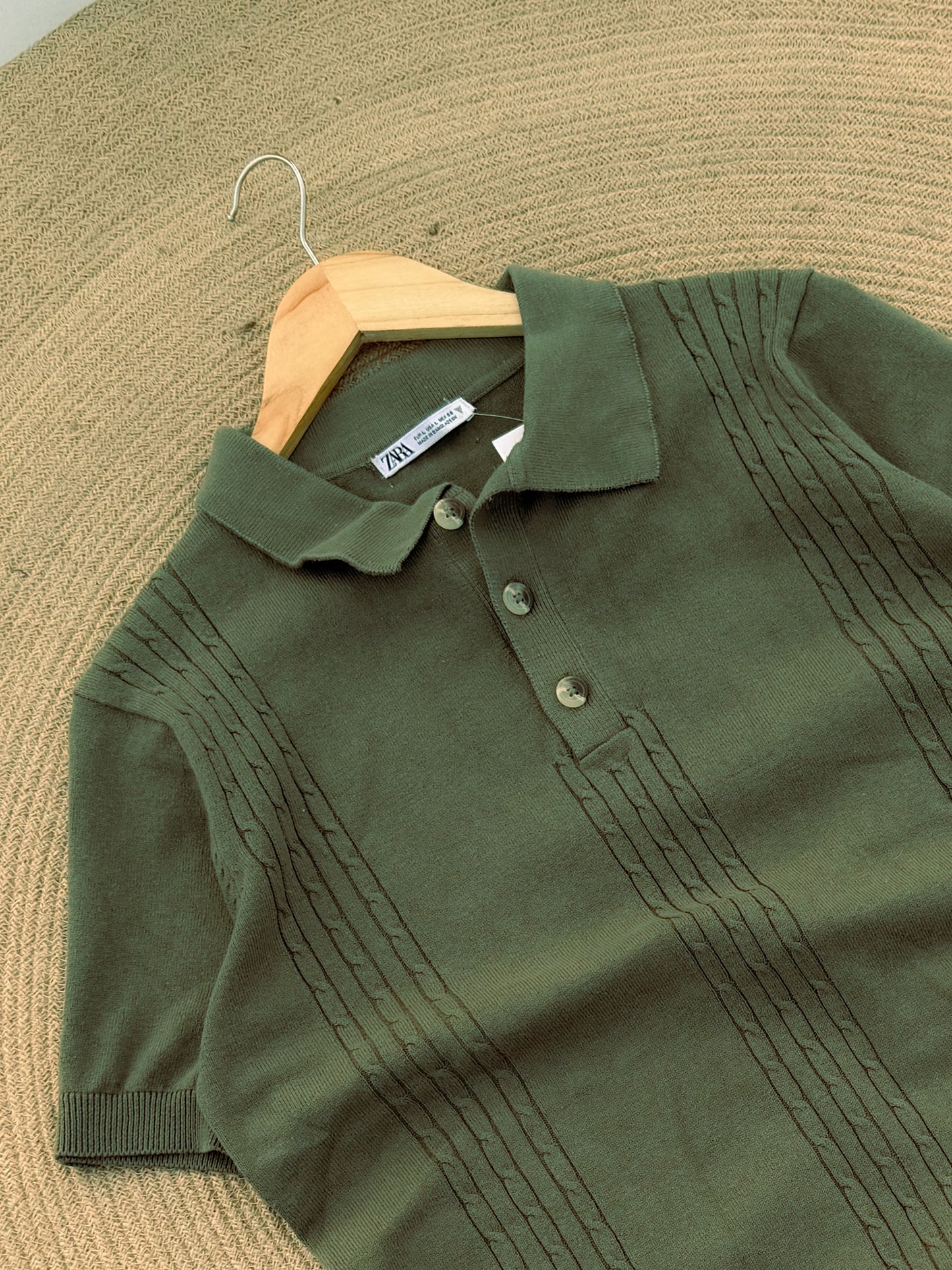 Velour Knit polo - Olive