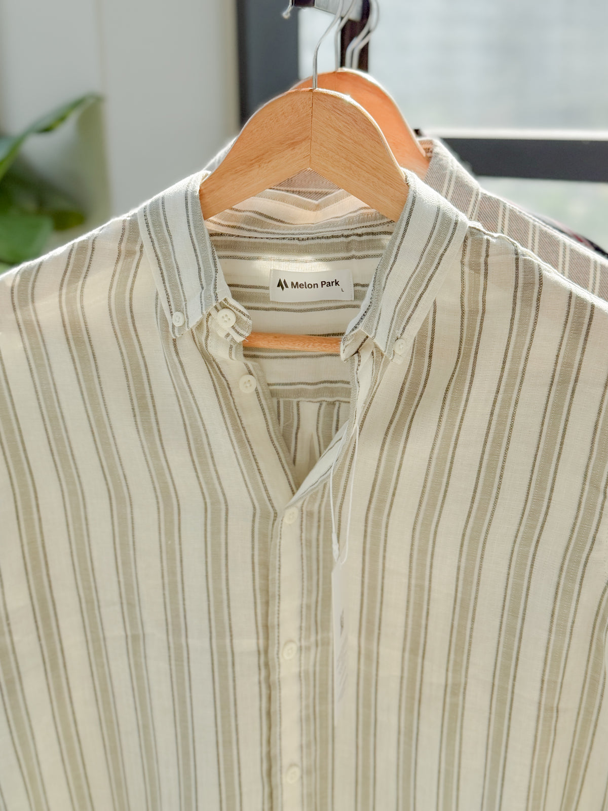 Gentle stripe shirt - Coastal Mist