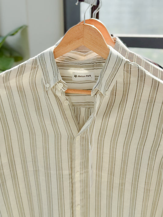 Gentle stripe shirt - Coastal Mist