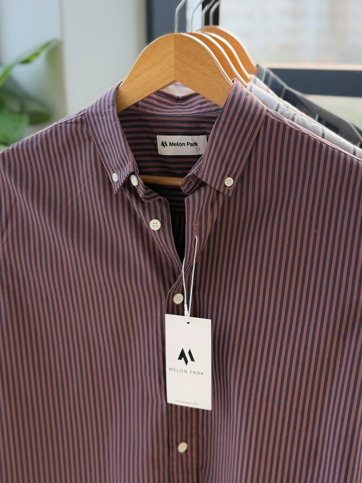Gentle stripe shirt - Twilight Berry