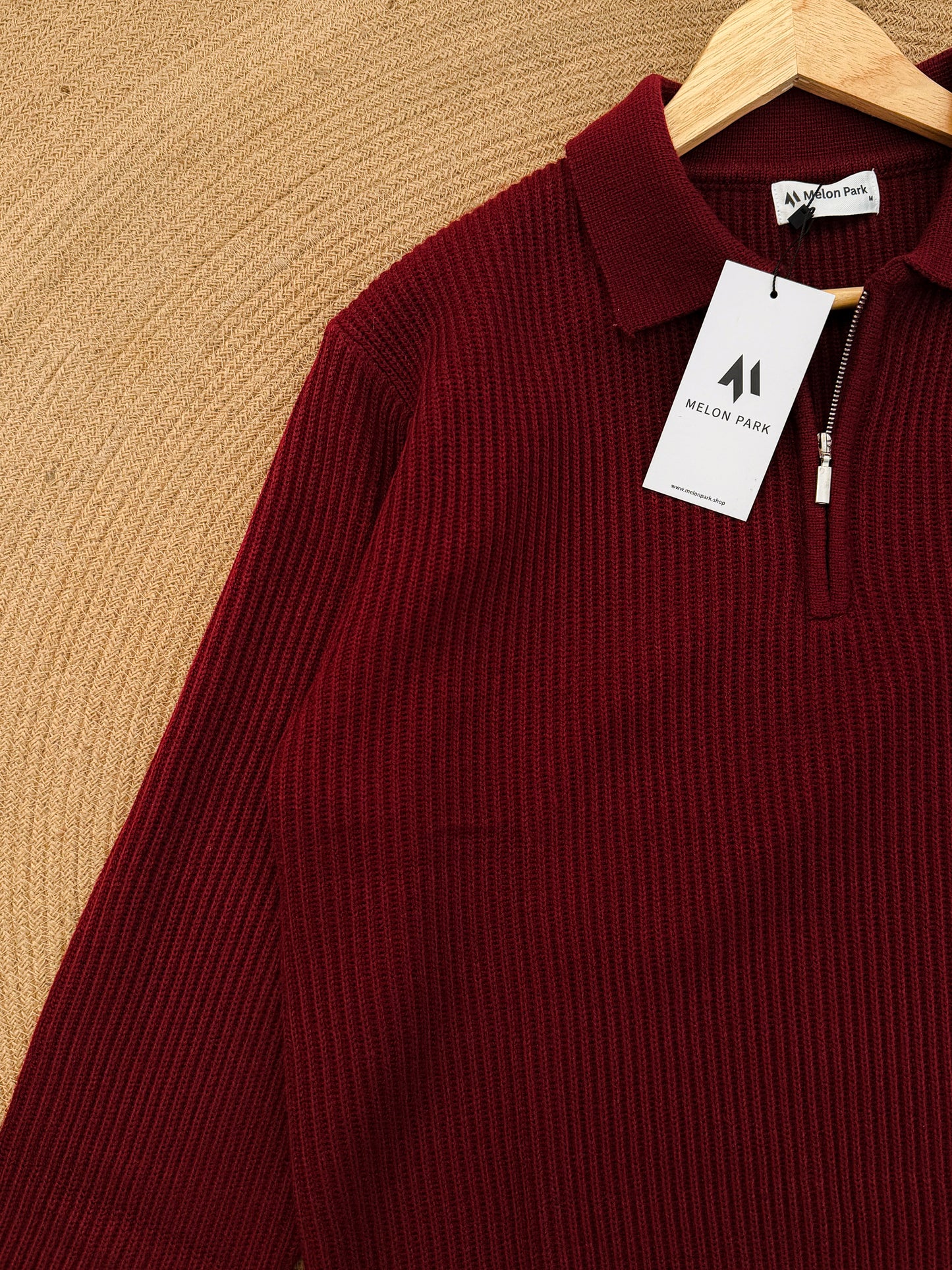 Rich Sweater Polo - Maroon