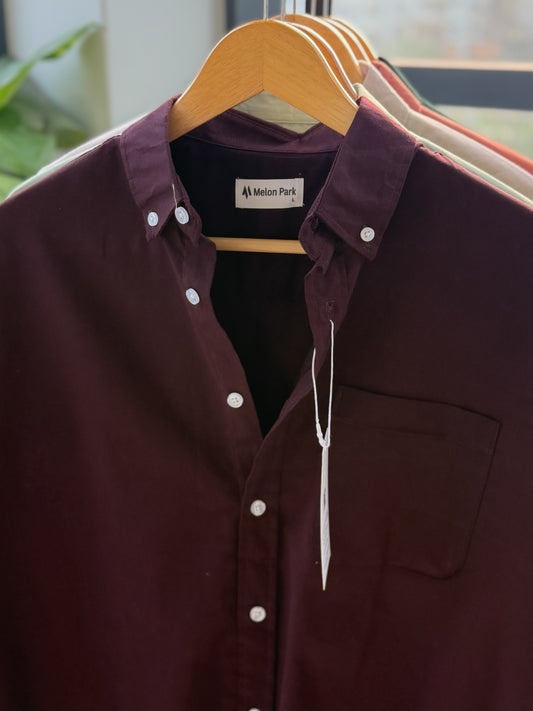 Chambray solid shirt - Wine