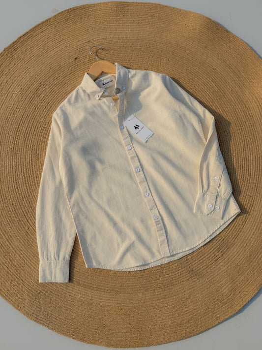 Signature Remi cotton shirt - Textured Off White