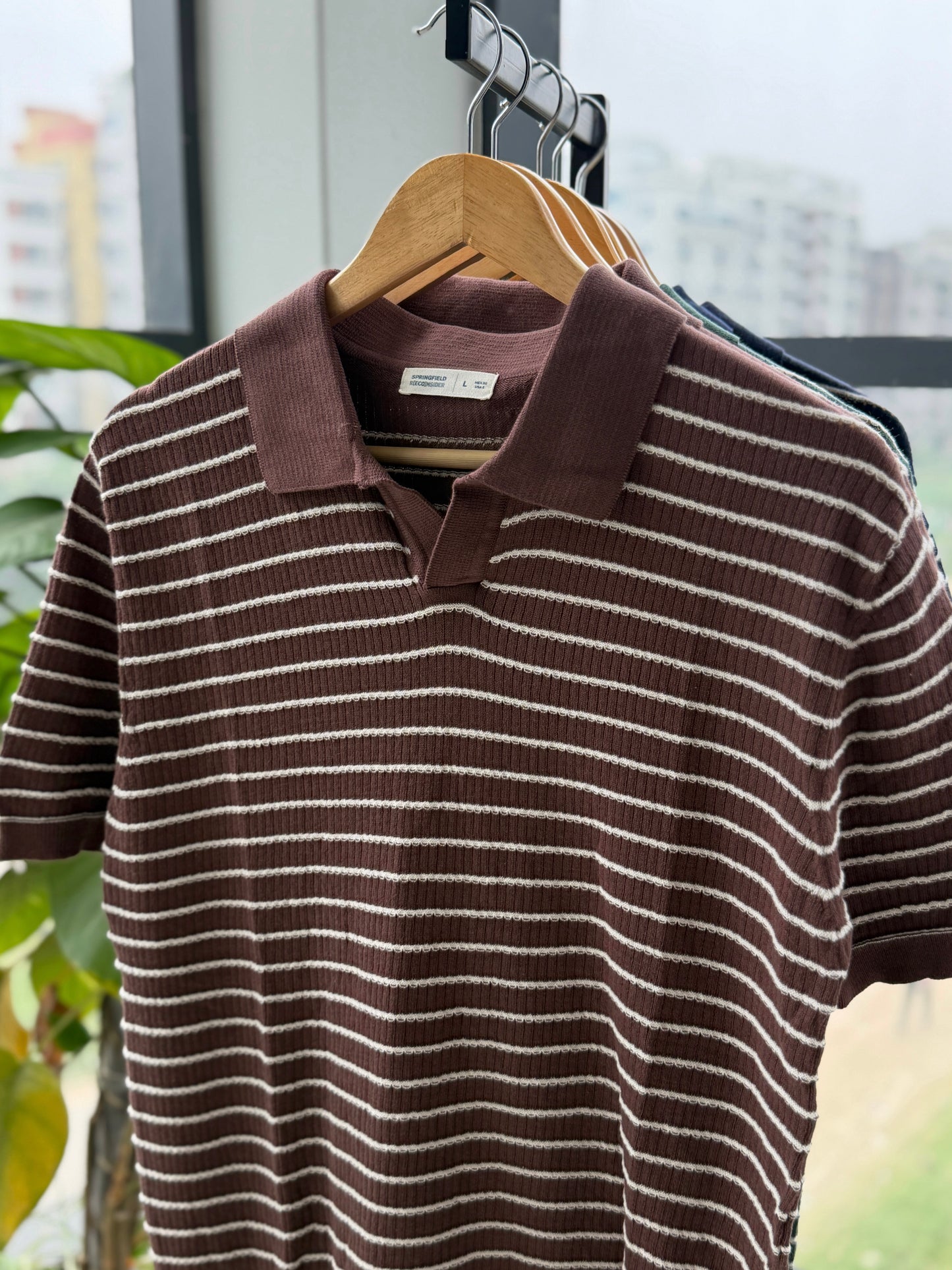 Cabana Knitted Polo - Chocolate