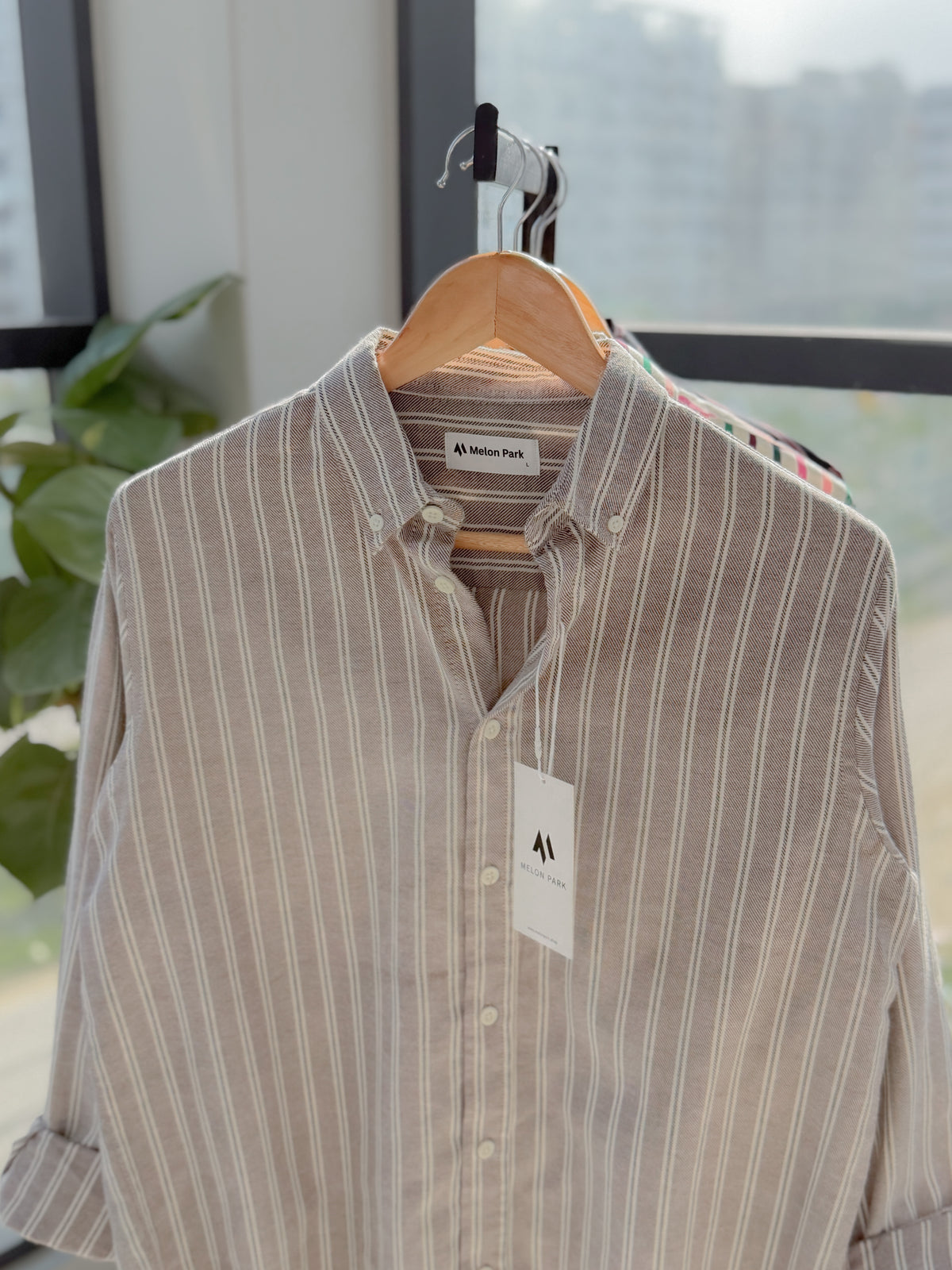 Gentle stripe shirt - Sandstone dune
