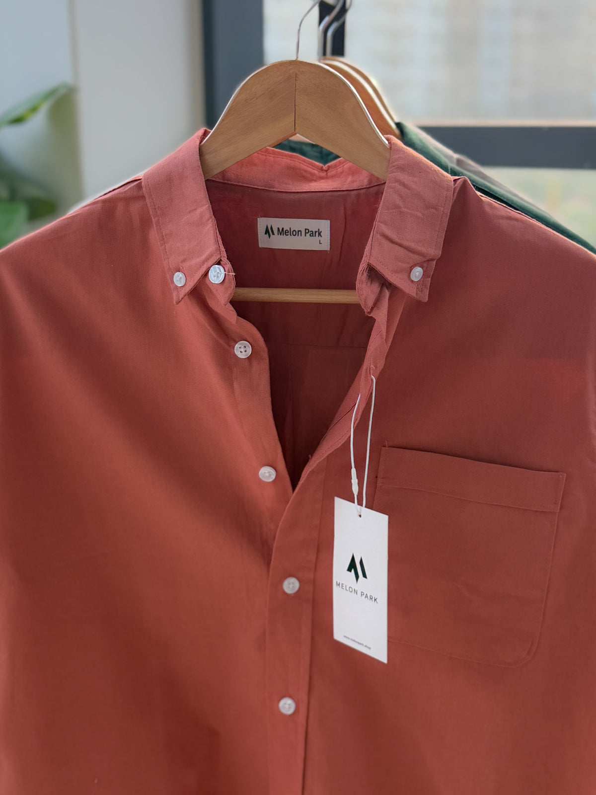Chambray solid shirt - Brick