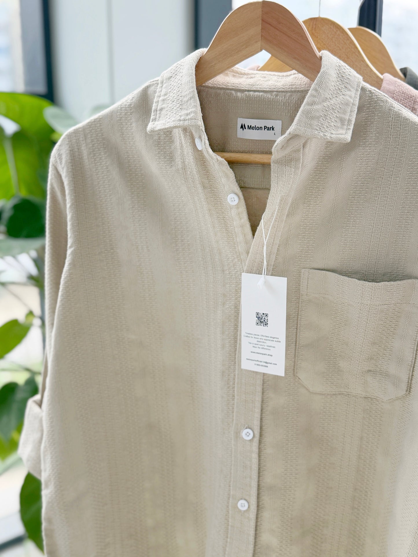 Crafted Dropshoulder Shirt - Resort Off White
