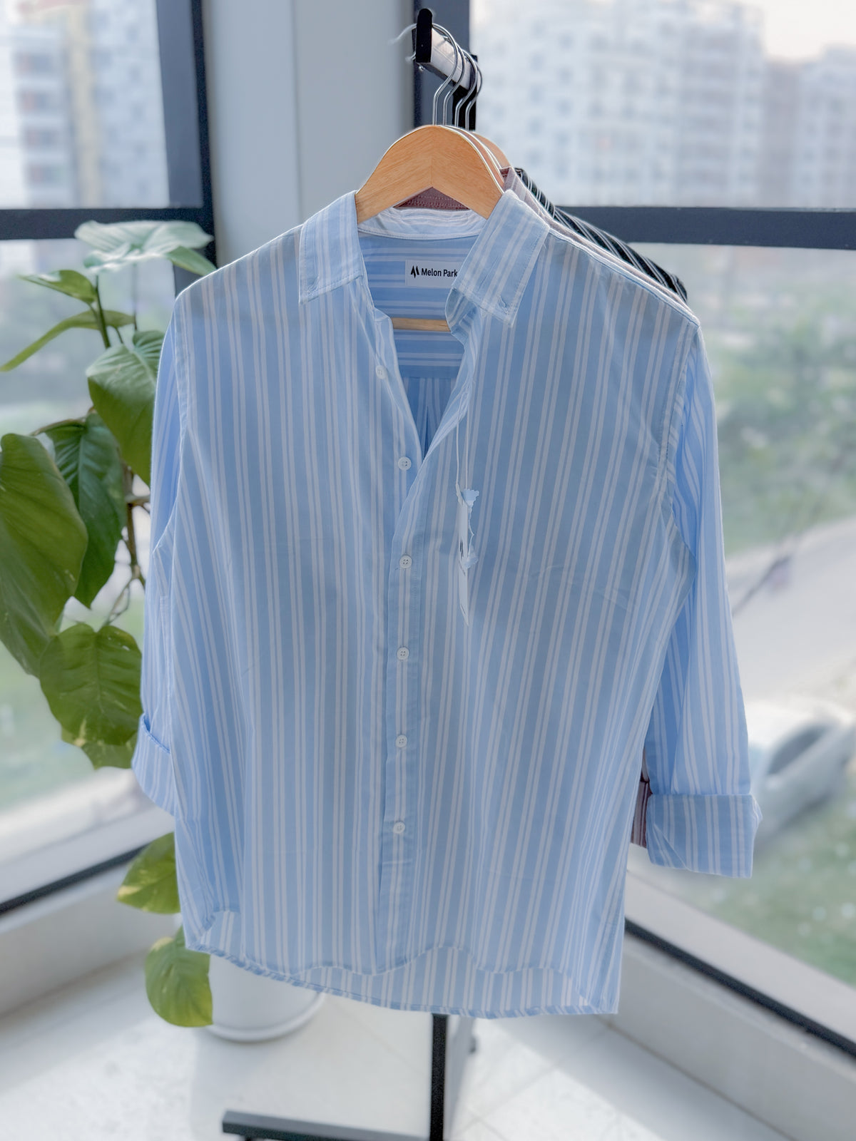 Gentle stripe shirt - Blue Glacier