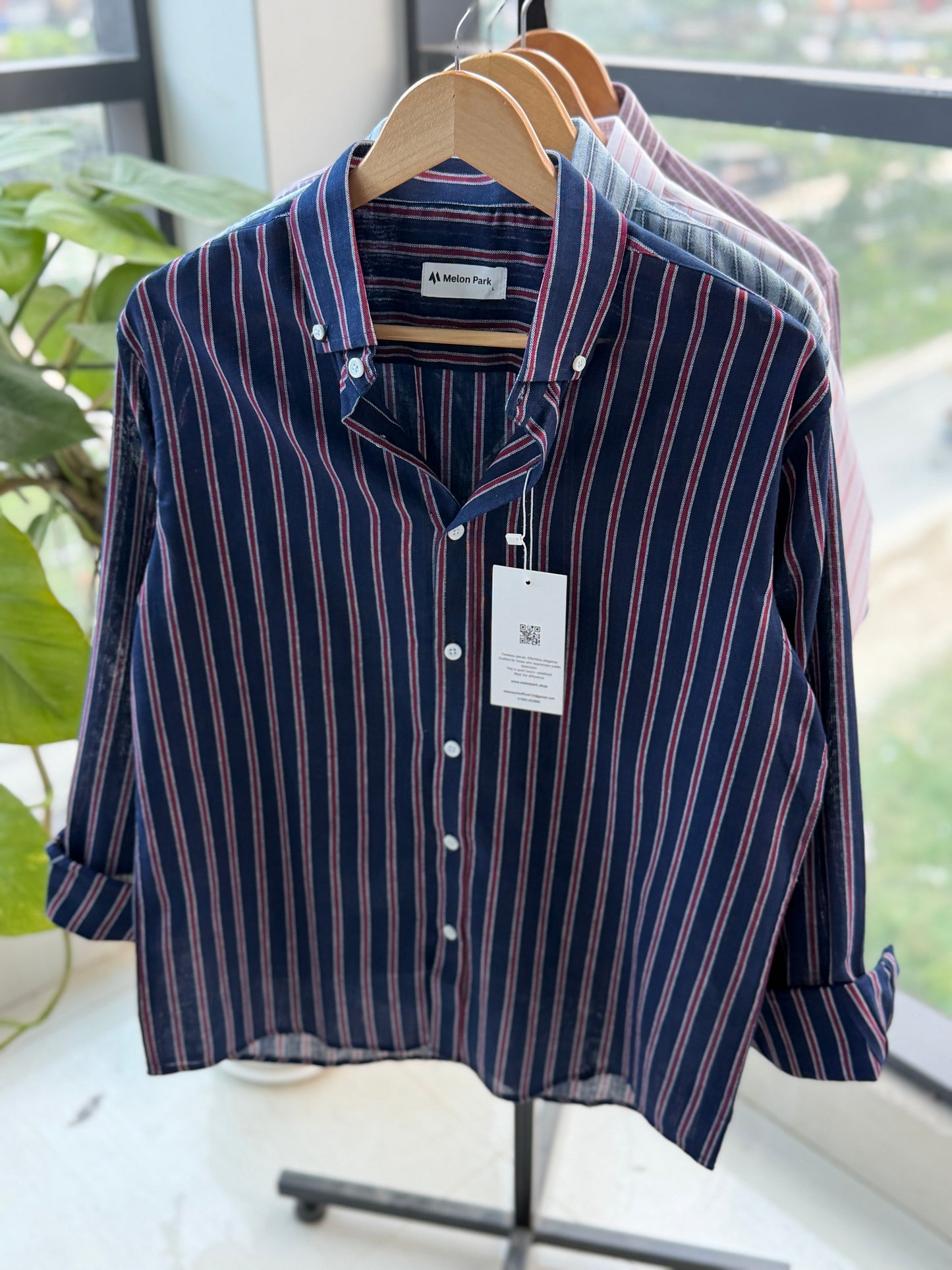 Gentle stripe shirt - Maritime Indigo