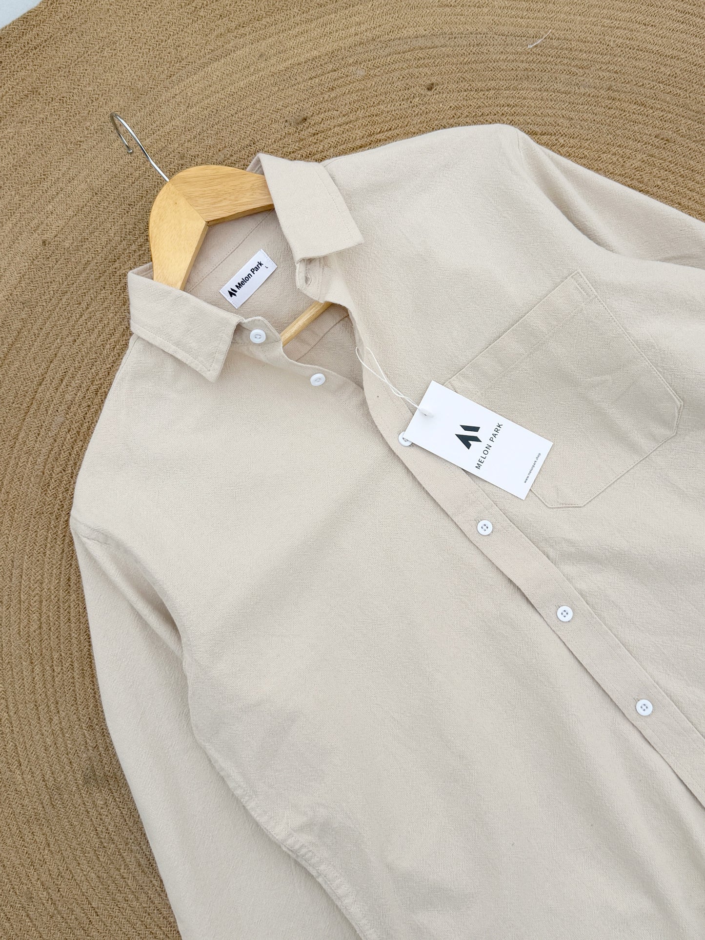 Drop-shoulder boxy shirt - Off White