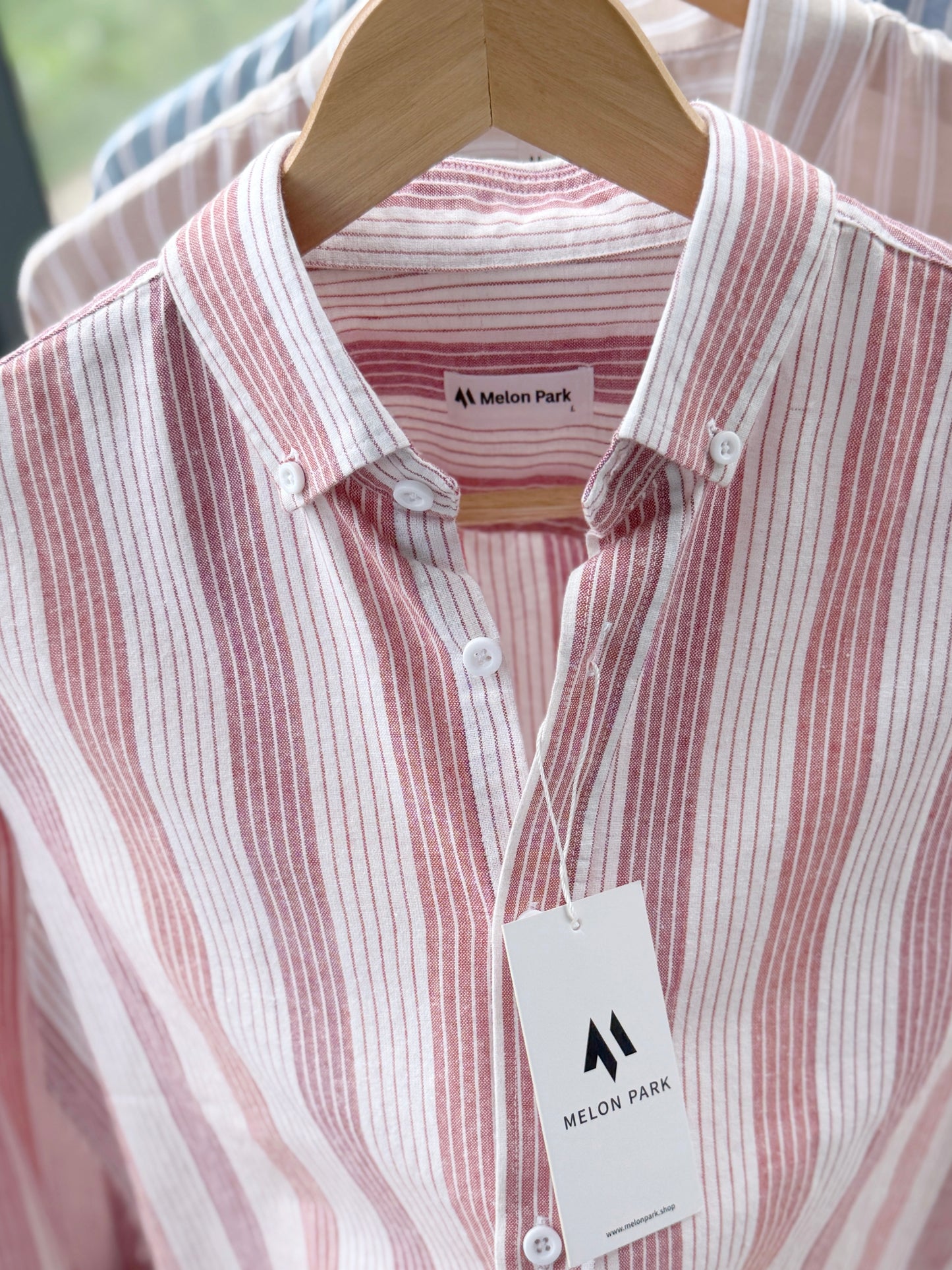 Gentle stripe shirt - Rosewood