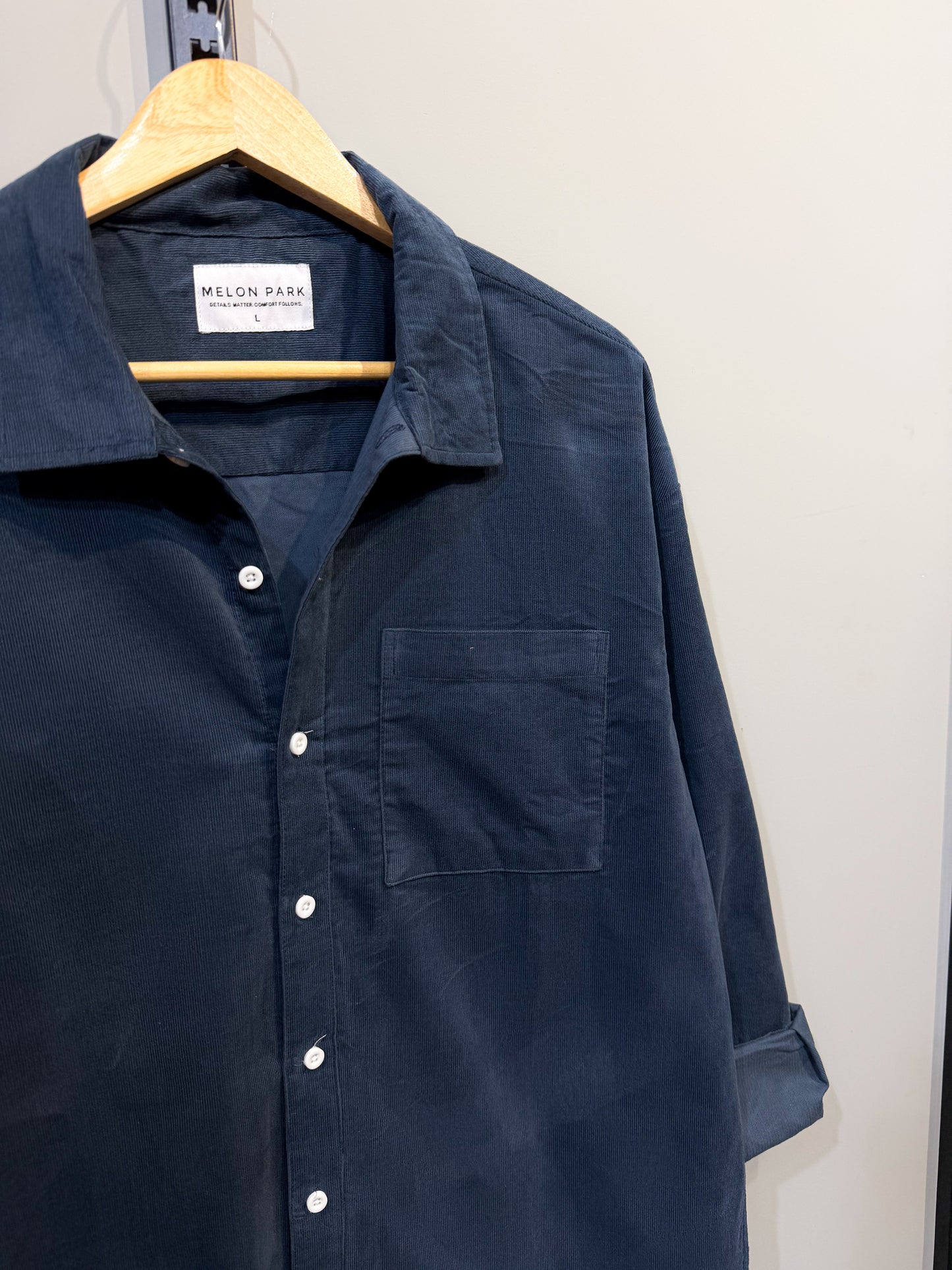 Corduroy Dropshoulder Shirt - Midnight Blue