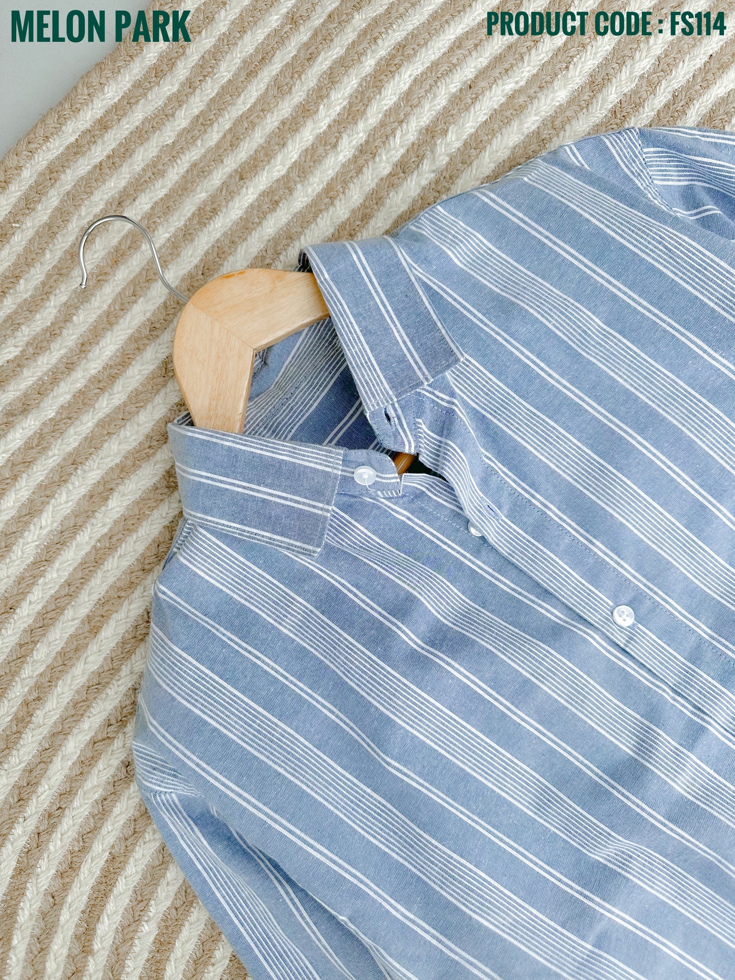 Gentle stripe shirt - Blue with White | FS114