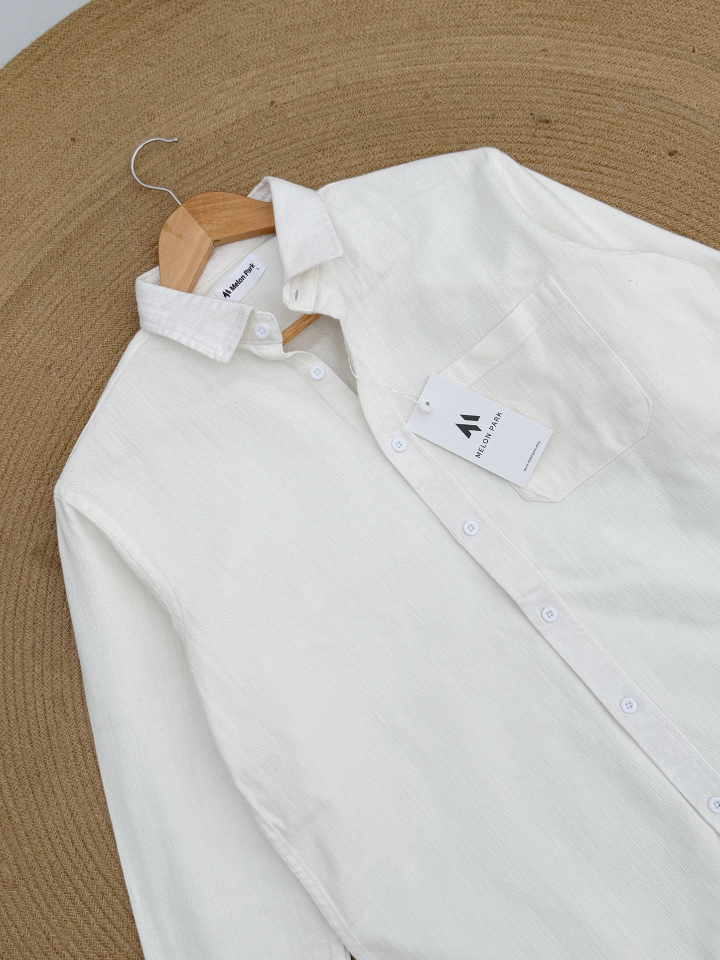 Drop-shoulder boxy shirt - White