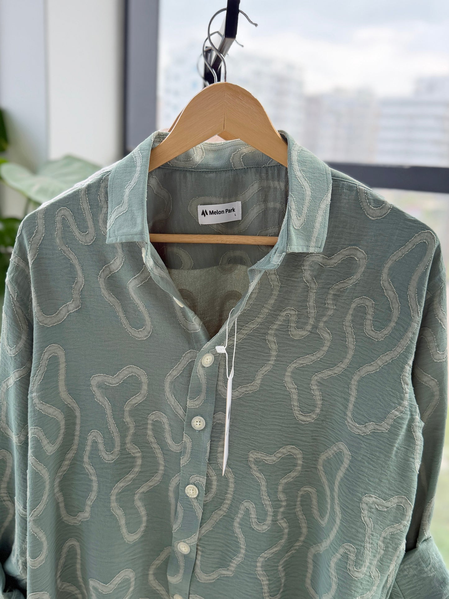 Resort Drop-shoulder shirt - Sage Ripple
