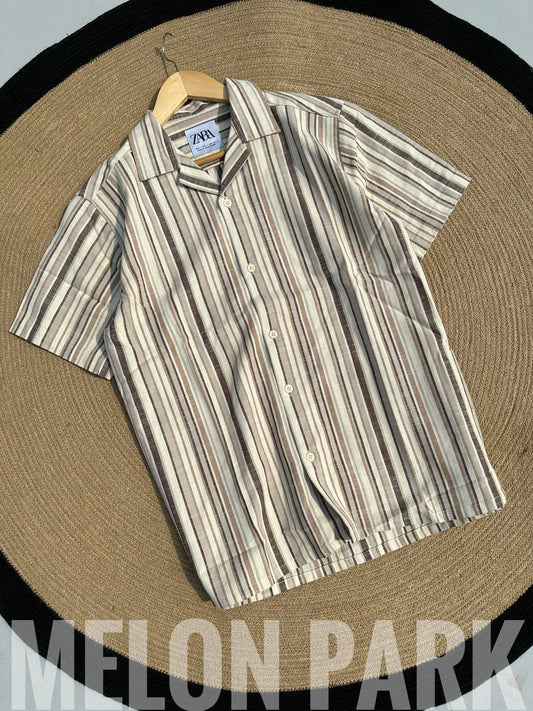 Beige Old Money Cuban Shirt