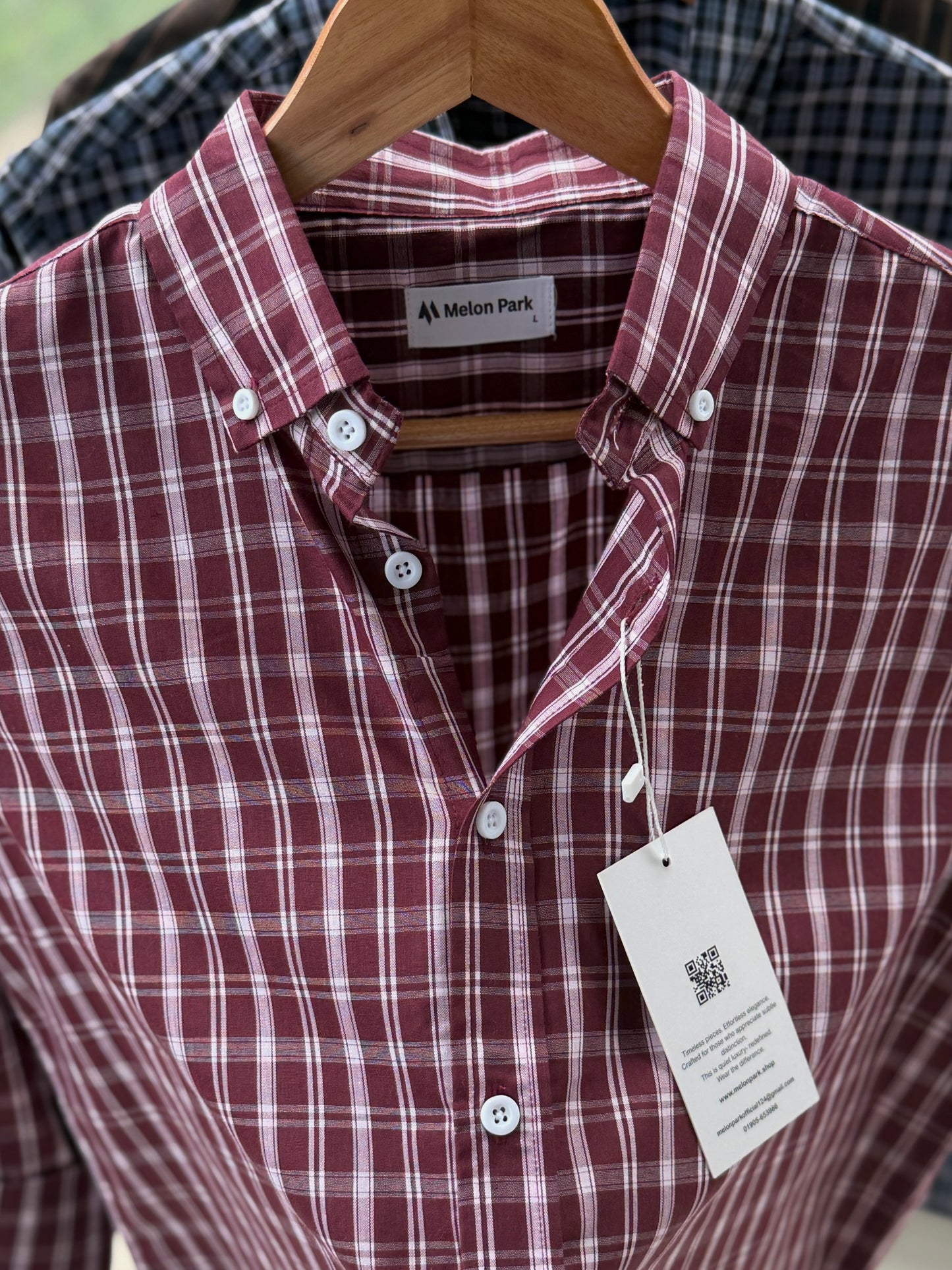 Gentle check shirt - Matrix Maroon