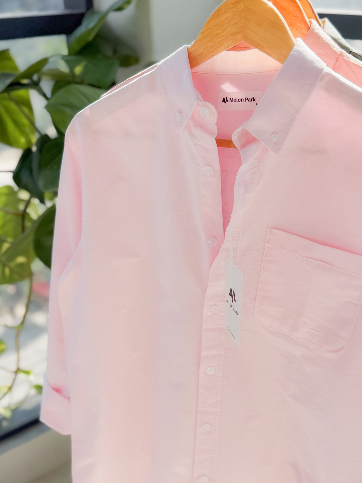 Chambray solid shirt - Baby Pink