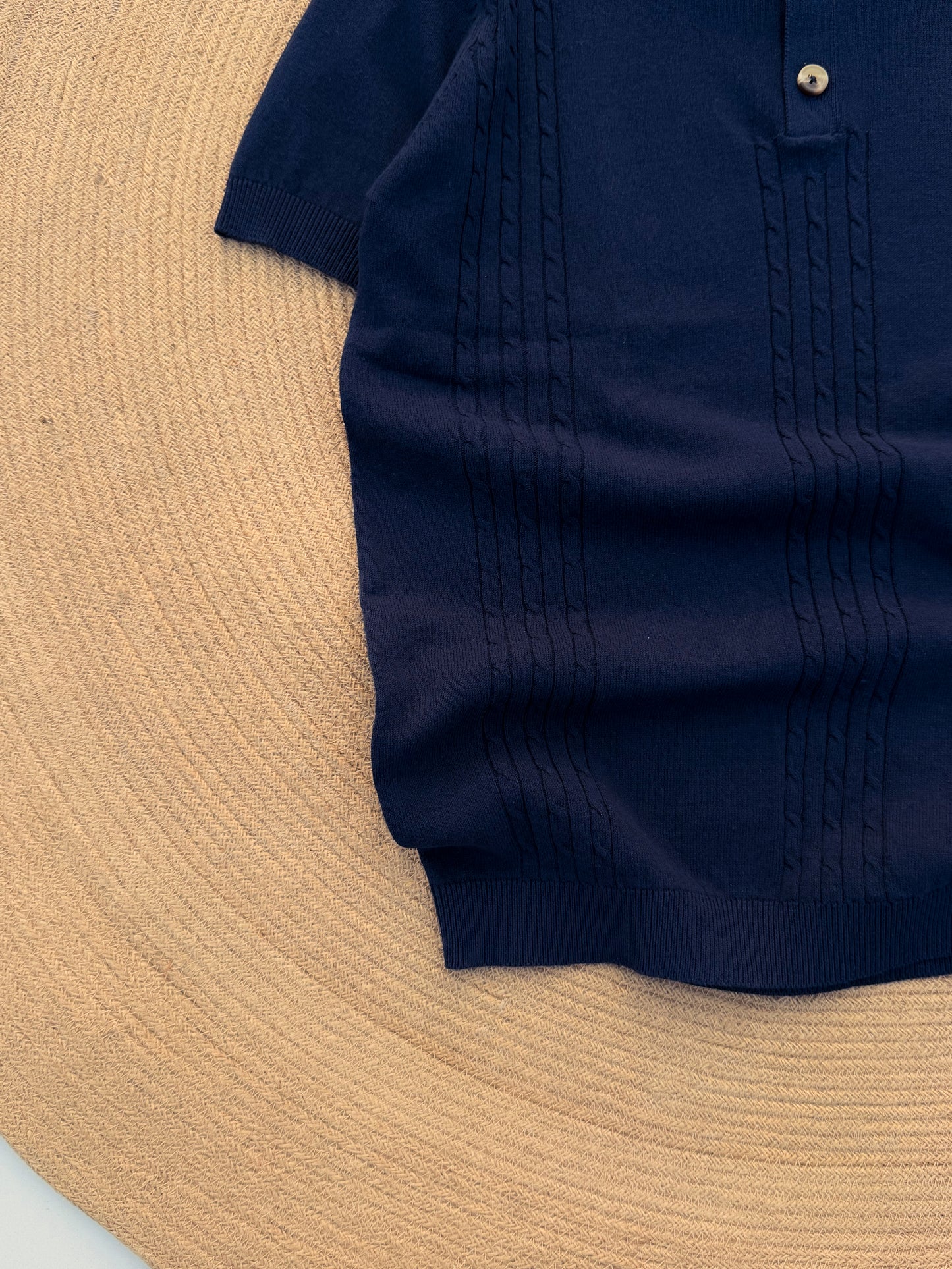 Velour Knit polo - Navy Blue