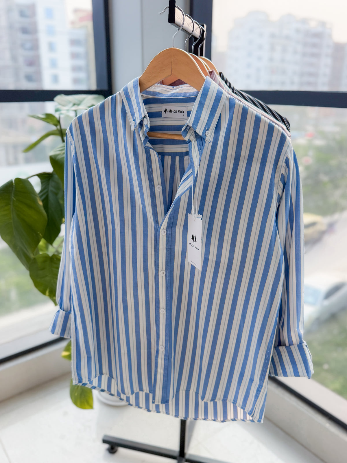 Gentle stripe shirt - Cerulean Breeze