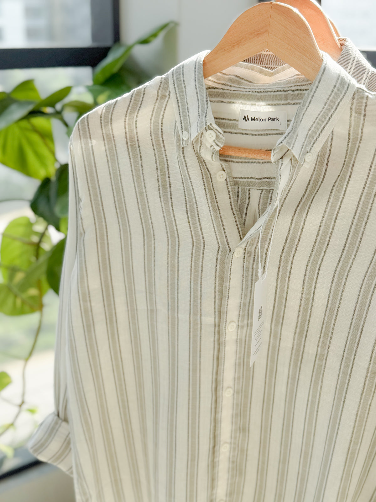 Gentle stripe shirt - Coastal Mist