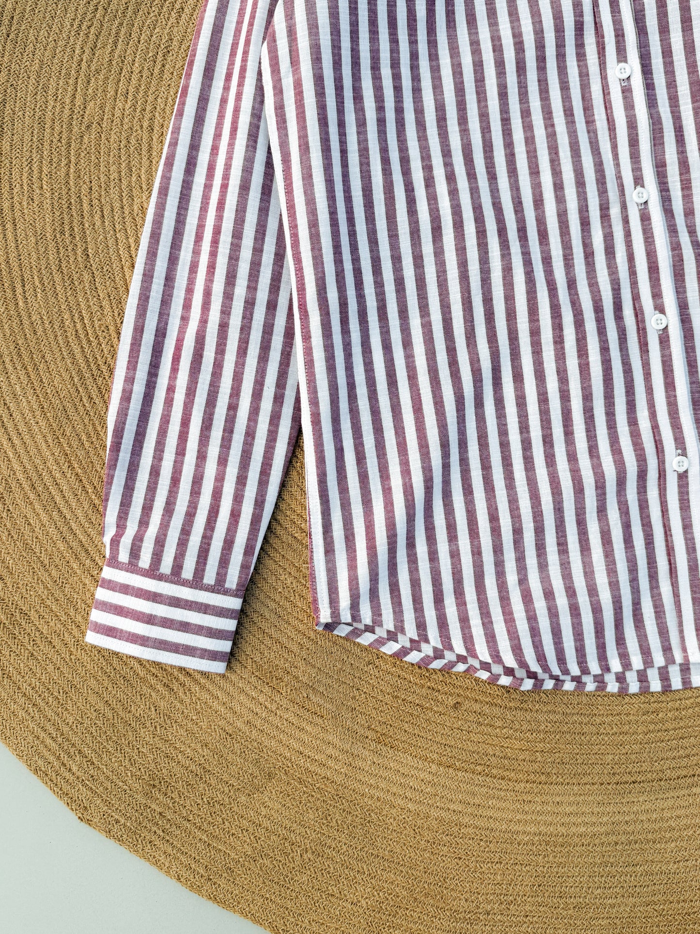 Gentle stripe shirt - Berry Maroon