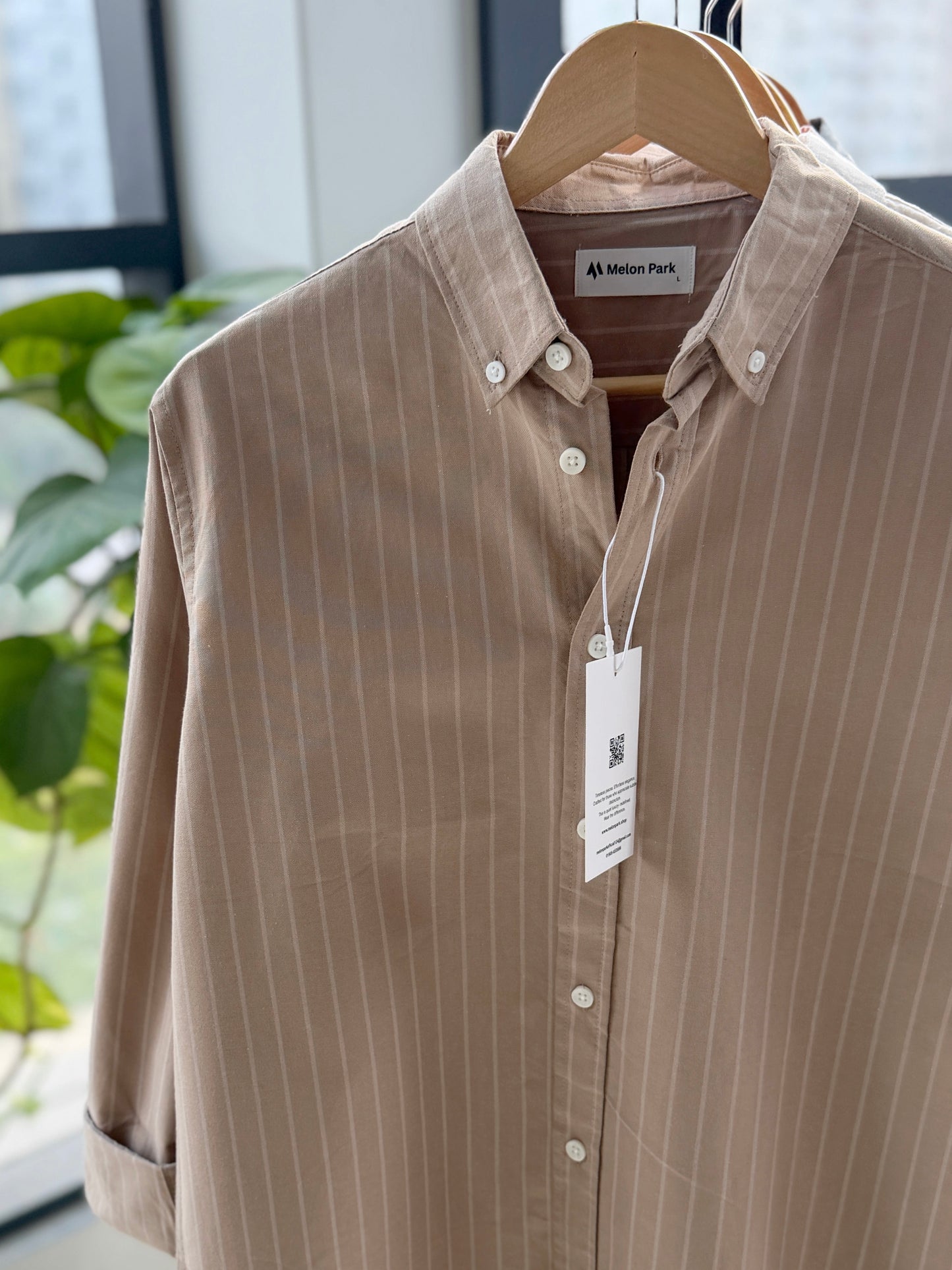 Gentle stripe shirt - Beige stripe