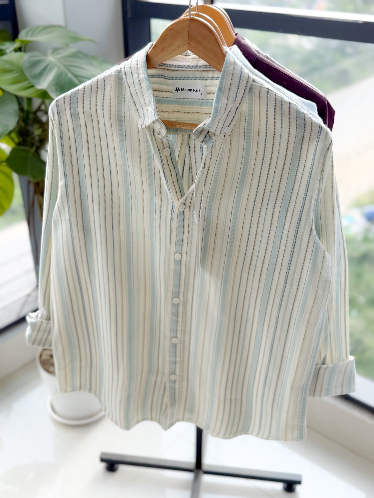 Gentle stripe shirt - Earthy Mist