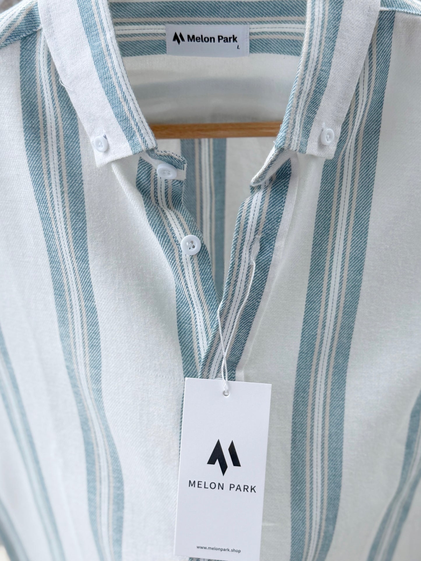 Gentle stripe shirt - Sea glass