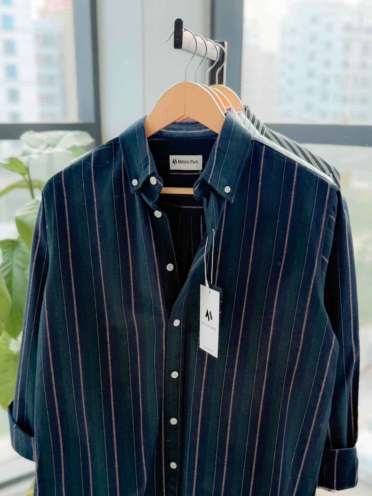 Gentle stripe shirt - Dark Evergreen