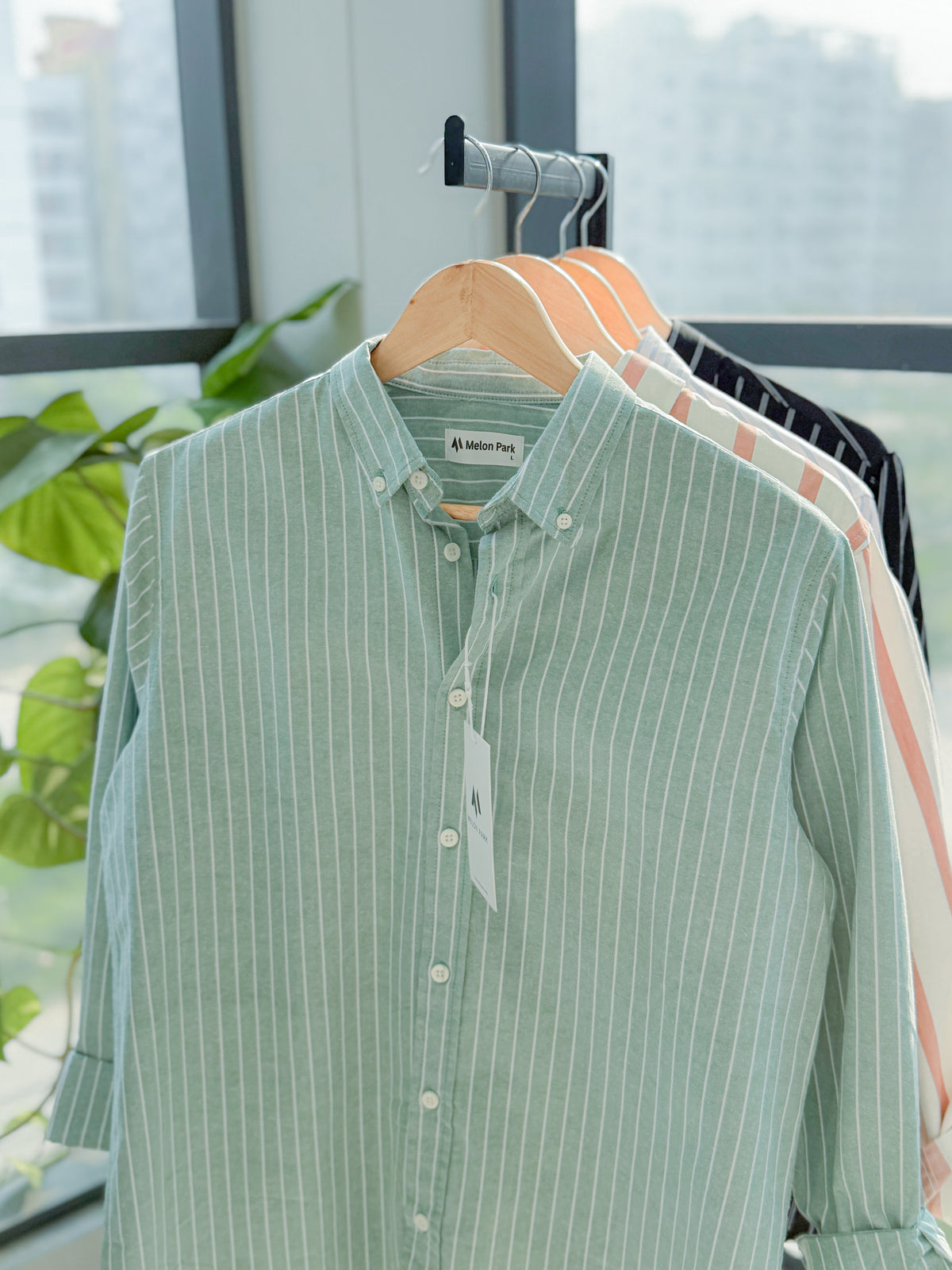 Gentle stripe shirt - Mint meadow stripe