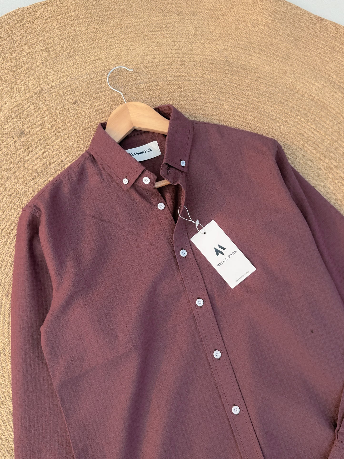 Classic full sleeve shirt - Textured Mulberry