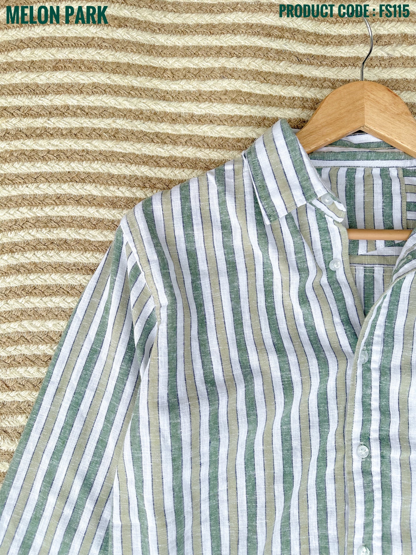 Gentle stripe shirt - Evergreen | FS115