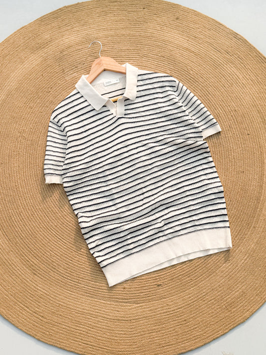Cabana Knitted Polo - Off White
