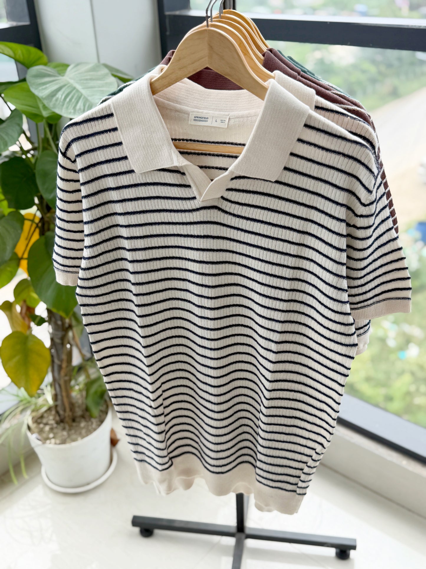 Cabana Knitted Polo - Off White