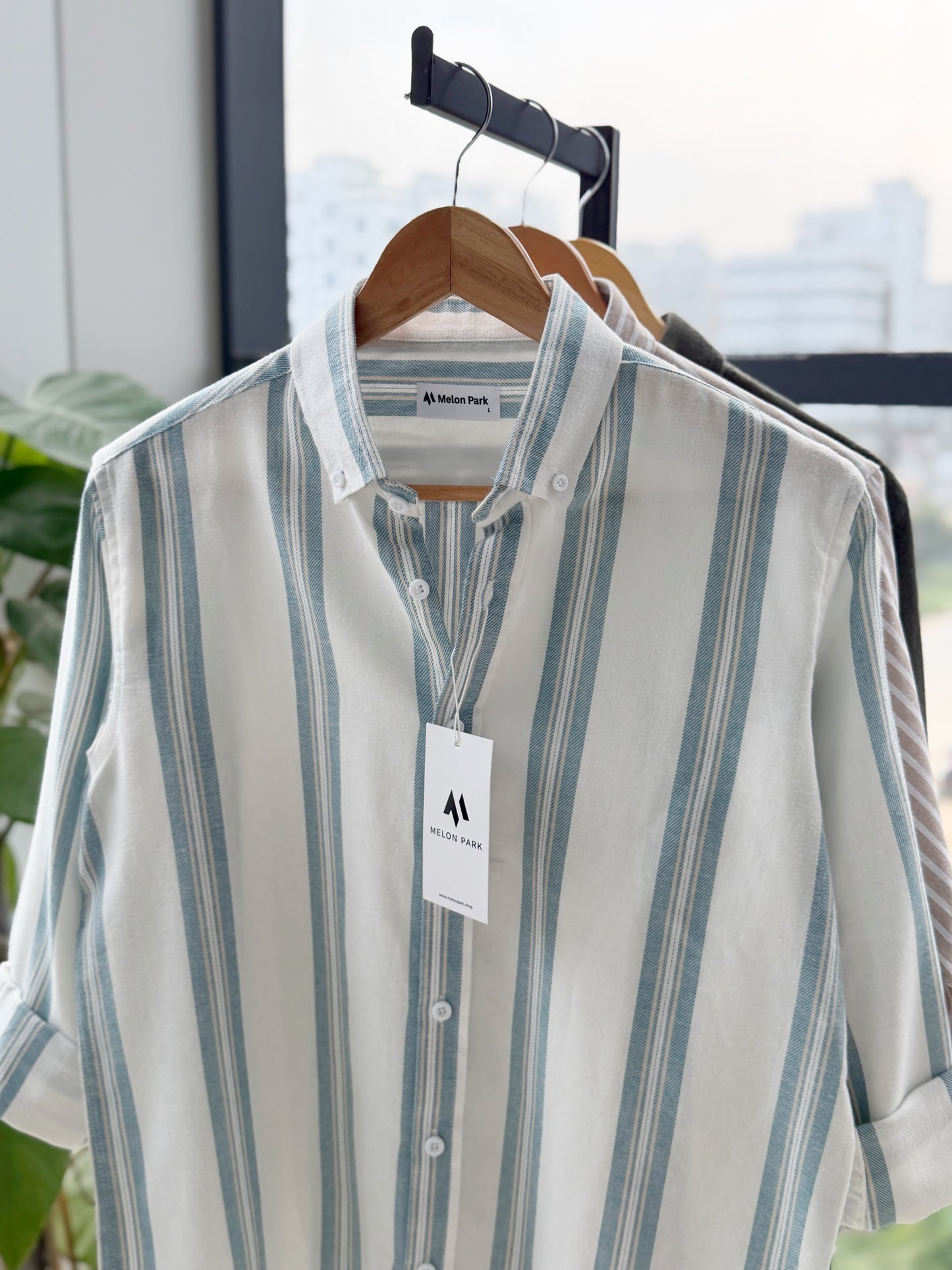Gentle stripe shirt - Sea glass