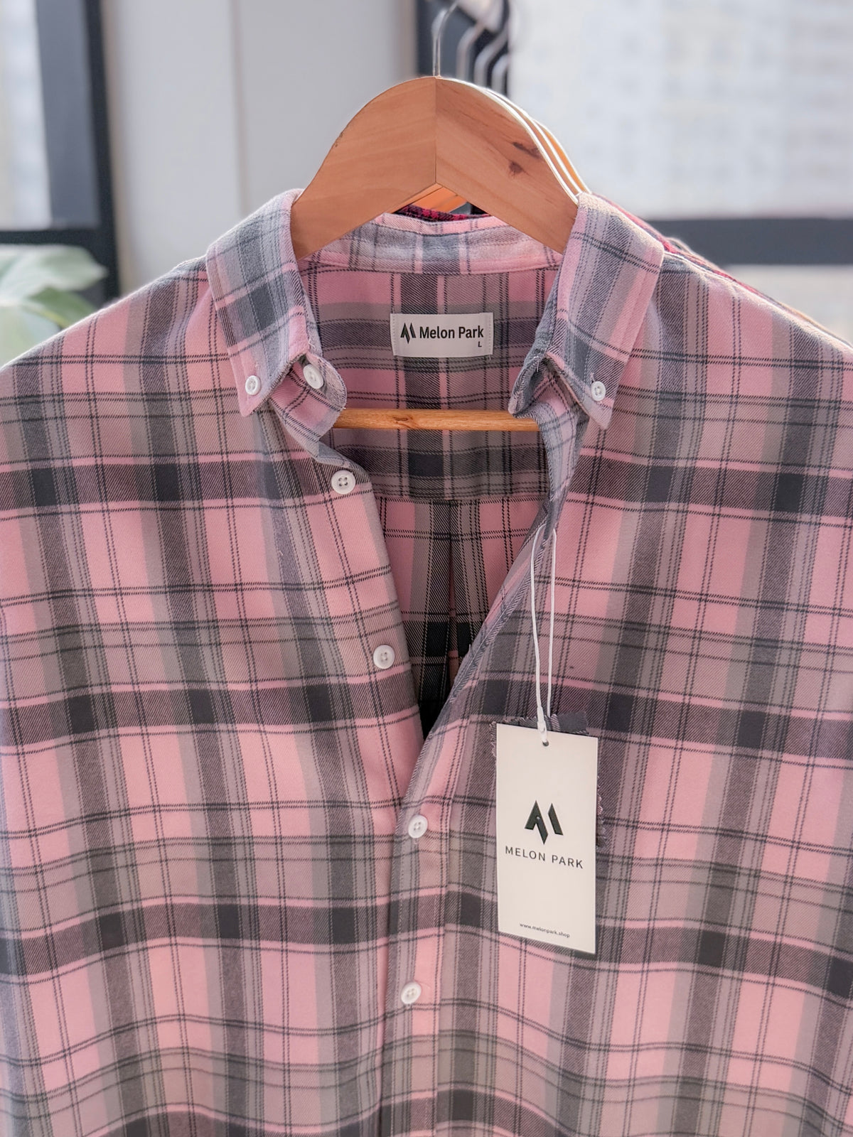 Gentle check shirt - Dusty Coral